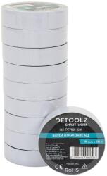 Detoolz Set 10 benzi izolatoare Detoolz albe 19 mm x 20 m, pentru izolatii si marcaj (DZ-CC7021-G01)