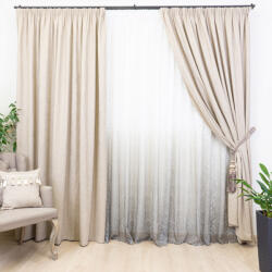 Hiko Set 2 draperii Base crem ivoire, cu rejansa Premium creion de 6, 5cm (100008122)