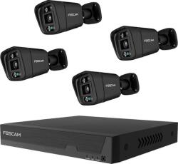 Foscam FN9108E-B4-2T BLACK PoE Kamera Rendszer készlet - Fekete (1x bázis / 4x Bullet kamera) (FN9108E-B4-2T black) (FN9108E-B4-2T black)