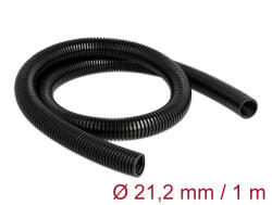 Delock Kábelvédő borítás 1 m x 21, 2 mm fekete (60458) (60458) - flylite