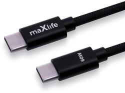 Maxlife Кабел Maxlife - MXUC-12, USB-C/USB-C, 2 m, черен (14264)