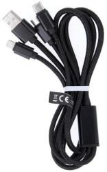 Maxlife Кабел Maxlife - 13050, USB-A/USB-C, Lightning, Micro USB, 1 m, черен (13050)