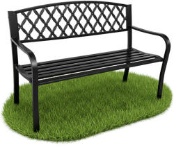 AKORD Classico kerti pad fém fekete ażúr öntöttvas hátlappal 127 cm (LAWOGRACLASSCZAR)