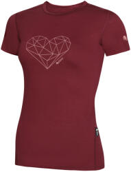 Zulu Merino 160 Short Heart női póló XL / burgundi vörös