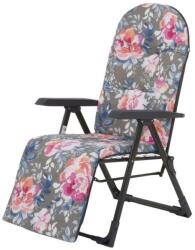 Patio Galaxy Plus összecsukható kerti szék lábtartóval szürke virágos (5904134674562)