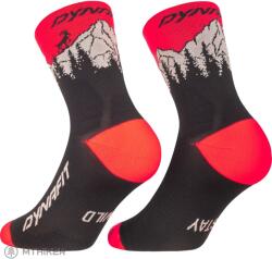 Dynafit TRAVERSE MID SK zoknik, black out/ultra coral (EU 43-46)