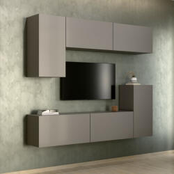 Intenso Concept-50 nappali faliszekrény sor - 200 cm (szürkésbarna) - pepita