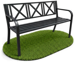 AKORD CROSS Kerti pad fém fekete geometrikus mintás támlával 119 cm (LAWOGRCROSSCZAR)