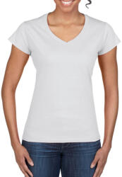Gildan SOFTSTYLE® NŐI V-NYAKÚ FEHÉR PÓLÓ (GIL64V00wh)