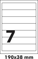 CDRmarket Öntapadó címkék R0100.5409, 190 x 38 mm, 7 etiket, A4, 100 ív (R01005409A4100)
