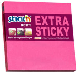 STICK'N Notes autoadeziv extra-sticky Stick'n 76 x 76mm, 90 file, Magenta neon (HO-21671)