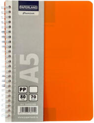 PAPERLAND Caiet A5 cu spira Paperland, 80 file, 70g/mp, dictando, coperta plastic, Diverse culori (PP-24000388)