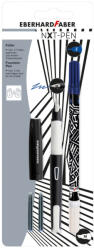 Eberhard Faber Stilou scolar NXT Eberhard Faber + 2 rezerve cerneala + pic, Alb/Negru (EF551001)