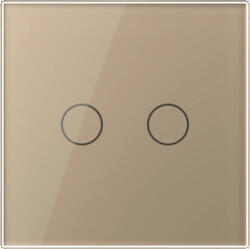 LIVOLO Intrerupator Dublu Cap Scara / Cruce Wi-Fi LIVOLO cu Touch, Auriu (VL-FC2SNY-2G-2A)