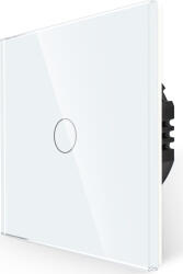 LIVOLO Intrerupator Simplu RF433 cu Touch din Sticla LUXION, Alb (LX-MT-R101G-W)