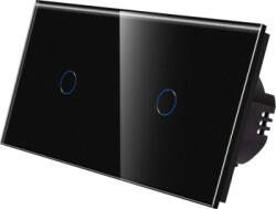Luxion Intrerupator Simplu + Simplu cu Touch din Sticla LUXION, Negru, LX-ST-101/101-B (lx-st-101/101-b) - cel