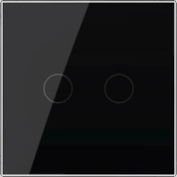 LIVOLO Intrerupator Dublu cu Variator LIVOLO cu Touch Din Sticla, Negru (vl-fc2d2-2g-2b)
