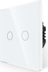 Luxion Intrerupator Dublu cu Touch din Sticla LUXION, Alb, LX-MT-201G-W (lx-mt-a202g-w)