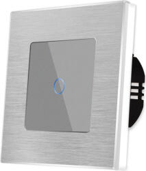 Luxion Intrerupator Simplu cu Variator cu Touch din Sticla si Rama de Aluminiu LUXION, Gri (LX-MT-D101A-GY)