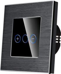 Luxion Intrerupator Simplu cu Variator cu Touch din Sticla si Rama de Aluminiu LUXION, protocol Zigbee, Negru, LX-ZT-D101A-B (LX-ZT-D101A-B) - cel