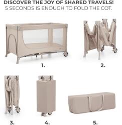 KinderKraft JOY SIMPLE 2 бебешка кошара BEIGE (KLJOY02BEG00000) - xmall