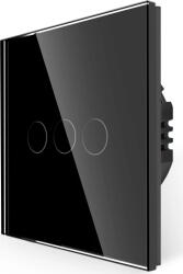 Luxion Intrerupator Triplu RF433 cu Touch din Sticla LUXION, Negru (LX-MT-R301G-B)