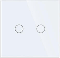 Luxion Intrerupator Dublu cu Touch din Sticla Luxion, protocol ZigBee, Alb, LX-ZT-201G-W (lx-zt-201g-w) - cel