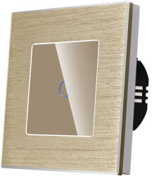 Luxion Intrerupator Simplu cu Variator cu Touch din Sticla si Rama de Aluminiu LUXION, Auriu (LX-MT-D101A-G)