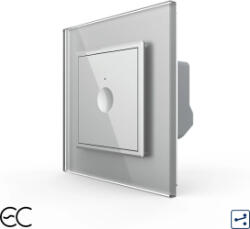 LIVOLO Intrerupator Simplu Cap Scara / Cruce cu Touch LIVOLO cu Rama din Sticla Protocol Zigbee EC, Gri (VL-FC1SZ2-2I-15)