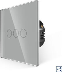 Luxion Intrerupator Triplu Cap Scara cu Touch din Sticla LUXION Serie A Gri (lx-mt-a302g-gy)