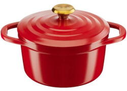 Tefal Oala cu capac Air, inductie, aluminiu turnat, invelis ceramic, compatibila cu cuptorul pana la 250°C, 24 cm, 4.7 L, rosu (3168430342699)