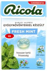 Ricola Fresh Mint svájci gyógynövény cukorka cukormentes 40g
