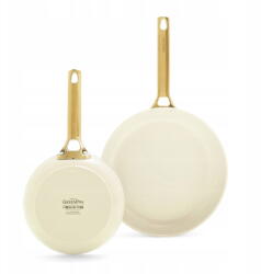 GreenPan Tigaie GreenPan Padova set 2 tigai 20 + 26cm alb, ceramica, inductie (CC008494-001)