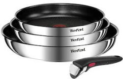 Tefal Set 4 piese Ingenio Emotion, tigaie de 22/24/28 cm, maner detasabil, invelis antiaderent, Thermo-Signal, inductie, argintiu (3168430338500)