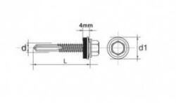 ESSVE Self-tapping screw impax with epdm #12mm ral9006 5.5*32mm