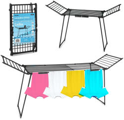 Massido Ruhaszárító, Massido Lydia, fekete, 27 m szárítófelület, teleszkópos, összecsukható, csipesztartóval, 60 cm szélesség (TE688401) Ruhaszárító