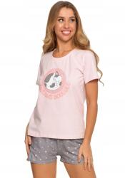 Moraj Női pizsama, Moraj, kétrészes, macskamintás, rózsaszín-szürke, pamut-elasztán, M INTL (PDD3200-016-PINK-M)