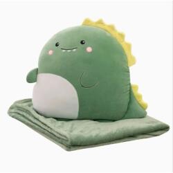 Cyrax 2 az 1-ben takaró ágyra vagy kanapéra, Cyrax, dinoszaurusz játékminta tárolóhellyel, mikroszálas, 1x1, 7 m, zöld (133433)