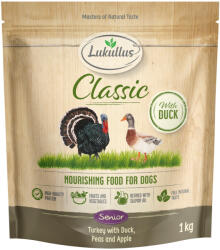 Lukullus 1kg Lukullus Classic Senior pulyka & kacsa száraz kutyatáp új receptúrával