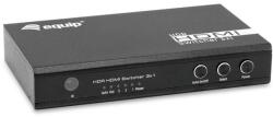 Equip Switch KVM Equip 332725, HDMI 2.0, 4K Ultra HD, 7.1 canale audio, 70x20x125mm, Negru