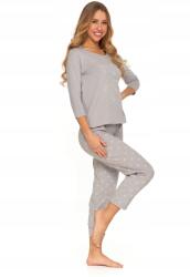 Moraj Női pizsama, Moraj, pamut, 3/4-es ujjú, hosszú nadrág, szürke, 3XL INTL (PDD4000-008-GREY-3XL)