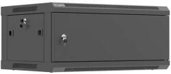 Lanberg Rack cabinet wall-mounted 19-inch 4U 600x450 black metal door (flat pack) (WF01-6404-00B)