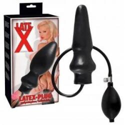 Late X You2Toys Latex Inflatable Plug Black 20cm Adjustable Size System