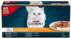 GOURMET Perle Mini fileciki w sosie 60x85g pulyka, kacsa, bárányhús és tonhal, nedves macskaeledel