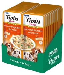 Inaba Foods Dog Twin Csirke, zöldség és marhahús húslevesben kutyáknak 24x40g