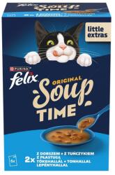 FELIX Original Soup Halas ízek 6x48g tőkehal és tonhal ízével, kiegészítő nedves táplálék macskáknak
