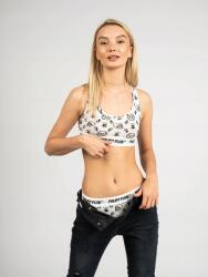 Philipp Plein Fehér mintás sportmelltartó szett L-es méretben, 2 darabos DUPT11 (DUPT11)