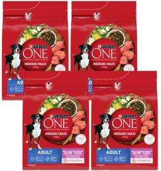 ONE PURINA ONE Adult Medium/Maxi Felnőtt kutyáknak szánt, bárányhússal és rizzsel dúsított eledel 4x2, 5 kg