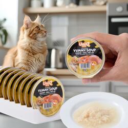  UNIQ PETS UNIQ PETS KARMA MACSKÁKNAK ROYAL CHICKEN - csirkehúsleves és krill, 30 g × 8 db