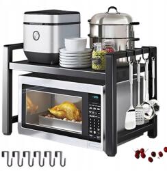  Polc Konyhai Állvány Kétszintes Polcok Mikrohullámú Sütő Fűszertartó (240422SU01Q)